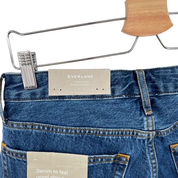 Everlane The Curvy‎ 90s Cheeky Straight Jeans Rigid Wash Blue Size 30 Crop - Picture 13 of 16